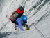 Подъем по перилам на четвертую ступень ледопада ледника Шини-Бини